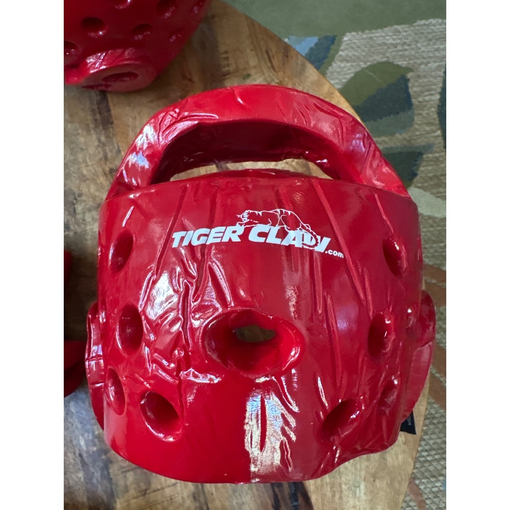 Tiger Claw Red Martial Arts Sparring Gear Set Kids Head Guard Gloves Boots CH06 - Picture 4 of 7